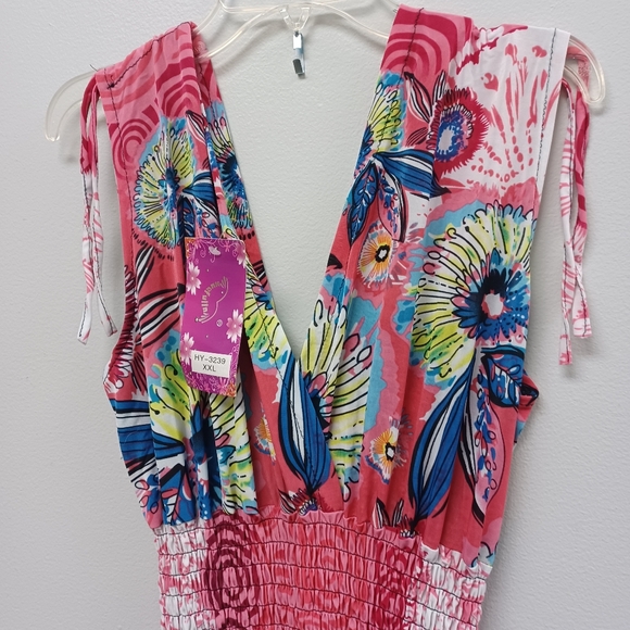 Maxi dress colorful floral print XXL - Picture 4 of 11